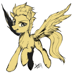 Size: 650x650 | Tagged: safe, artist:samonferrari, spitfire, pegasus, pony, g4, female, mare, signature, simple background, solo, spread wings, white background, wings