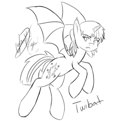 Size: 1500x1500 | Tagged: safe, artist:yunguy1, twilight sparkle, alicorn, bat pony, pony, g4, bat wings, female, hilarious in hindsight, solo, twibat, twilight sparkle (alicorn)