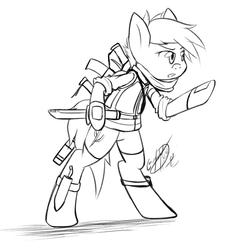 Size: 1500x1500 | Tagged: safe, artist:yunguy1, oc, oc only, oc:lightwalk heartwing, pony, bipedal, clothes, gloves, gun, knife, military, socks, solo, vest