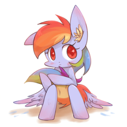 Size: 1400x1400 | Tagged: safe, artist:joycall6, rainbow dash, g4, blushing, ear fluff, female, looking at you, solo, tail hug