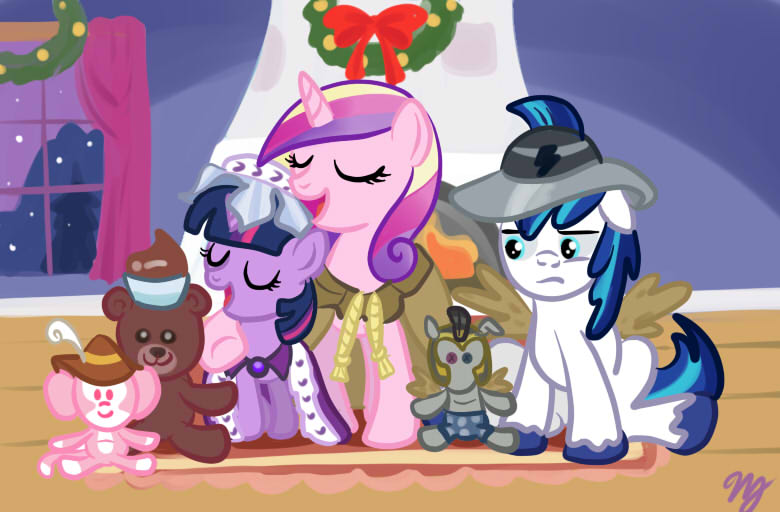 Safe Artist Kuromi Princess Cadance Shining Armor Smarty