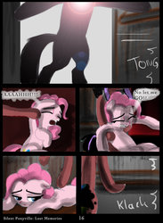 Size: 765x1044 | Tagged: safe, artist:helenasherzblut, pinkie pie, oc, oc:ruby crow, fanfic:silent ponyville, g4, comic, lost memories