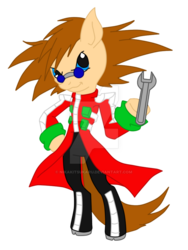 Size: 600x797 | Tagged: safe, artist:nikakitsukaru, oc, oc:connall robotnik, pony, bipedal, non-mlp oc, ponified, sonic the hedgehog (series)