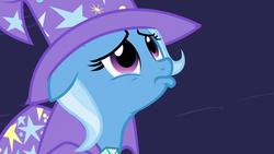 Size: 1920x1080 | Tagged: safe, screencap, trixie, pony, unicorn, g4, magic duel, crying, cute, diatrixes, female, floppy ears, looking up, mare, pouting, sad, solo