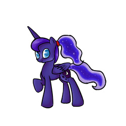 Size: 700x700 | Tagged: safe, artist:slamjam, princess luna, g4, female, ponytail, solo