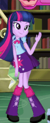 Size: 192x468 | Tagged: safe, twilight sparkle, equestria girls, g4, animated, blowing a kiss, female, fynsy, solo
