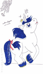 Size: 400x687 | Tagged: safe, artist:lana56, pony, g1, female, male, ponified, solo, sonic the hedgehog, sonic the hedgehog (series), traditional art