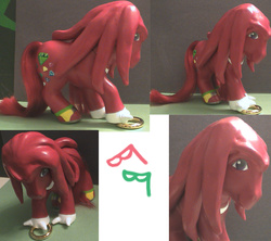 Size: 648x576 | Tagged: safe, artist:wingsofmasquerade, pony, g3, customized toy, irl, knuckles the echidna, male, photo, ponified, solo, sonic the hedgehog (series), toy