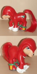 Size: 499x1005 | Tagged: safe, artist:poniesofdooom, pony, g3, customized toy, irl, knuckles the echidna, male, photo, ponified, solo, sonic the hedgehog (series), toy