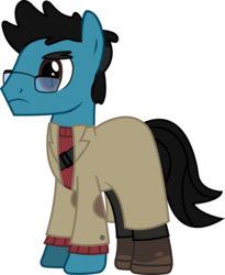Size: 760x927 | Tagged: safe, artist:sketchmcreations, oc, oc only, oc:sketch mythos, boots, clothes, cosplay, costume, frown, glasses, gravity falls, male, nightmare night, simple background, stanford pines, sweater, transparent background, trenchcoat
