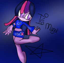 Size: 637x630 | Tagged: safe, artist:xmeix3, twilight sparkle, anthro, g4, clothes, female, midriff, shorts, solo, sonic the hedgehog (series), sonicified