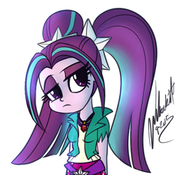 Size: 500x500 | Tagged: safe, artist:wubcakeva, aria blaze, equestria girls, g4, female, head tilt, solo