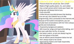 Size: 1150x690 | Tagged: safe, edit, edited screencap, screencap, princess celestia, robot, g4, princess twilight sparkle (episode), bronybait, cute, female, implied anal insertion, implied insertion, meta, small, solo, text, toy