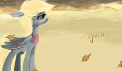 Size: 1214x716 | Tagged: safe, artist:colorlesscupcake, derpy hooves, pegasus, pony, g4, female, mare, solo, string