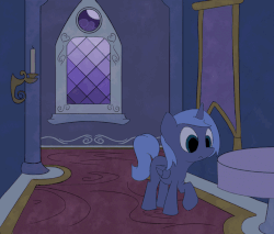 Size: 920x785 | Tagged: safe, artist:inkygarden, princess luna, alicorn, ghost, pony, g4, 2spooky, :o, animated, bipedal, candle, cute, daaaaaaaaaaaw, female, filly, foal, frame by frame, hnnng, lunabetes, mouth hold, nightmare retardant, solo, spooky, tablecloth, woona, younger
