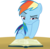 Size: 5980x5860 | Tagged: safe, artist:slb94, rainbow dash, pegasus, pony, g4, absurd resolution, book, bored, female, mare, reading, simple background, solo, transparent background, vector