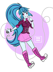 Size: 2453x3304 | Tagged: safe, artist:feekteev, sonata dusk, equestria girls, g4, female, high res, microphone, solo