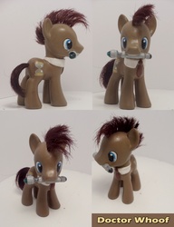 Size: 1106x1438 | Tagged: safe, artist:modern-warmare, doctor whooves, time turner, pony, g4, brushable, customized toy, doctor who, irl, male, mouth hold, photo, solo, sonic screwdriver, stallion, toy