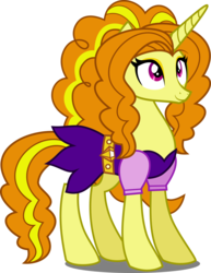 Size: 2352x3044 | Tagged: safe, artist:xebck, edit, vector edit, adagio dazzle, sassy saddles, equestria girls, g4, alternate universe, body swap, clothes, equestria girls ponified, female, high res, looking up, ponified, simple background, slender, solo, thin, transparent background, vector