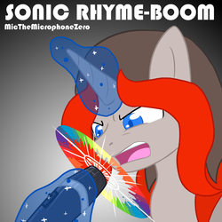 Size: 3500x3500 | Tagged: safe, artist:he4rtofcourage, oc, oc only, oc:mic the microphone, album cover, high res, ponysona, request, solo