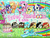 Size: 1774x1334 | Tagged: safe, artist:juaiasi, applejack, berry punch, berryshine, fluttershy, lyra heartstrings, pinkie pie, rainbow dash, rarity, twilight sparkle, oc, g4, anniversary, birthday cake, cake, crossover, hat, male, mane six, pacifier, party hat, plushie, portuguese, sonic rainboom, sonic rainboom (forum), sonic the hedgehog, sonic the hedgehog (series), traditional art