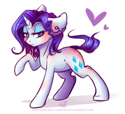 Size: 2476x2254 | Tagged: safe, artist:wilvarin-liadon, rarity, g4, alternate hairstyle, female, heart, high res, short hair, simple background, solo, transparent background