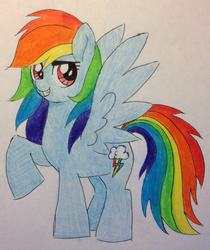 Size: 2042x2428 | Tagged: safe, artist:unoriginai, rainbow dash, g4, cute, female, high res, long mane, solo, traditional art