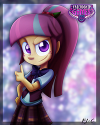 Size: 800x1000 | Tagged: safe, artist:fj-c, sour sweet, equestria girls, g4, my little pony equestria girls: friendship games, cute, female, looking at you, ponytail, solo, sourbetes, thumbs up