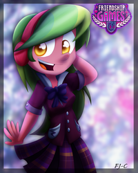 Size: 800x1000 | Tagged: safe, artist:fj-c, lemon zest, equestria girls, g4, my little pony equestria girls: friendship games, cute, female, looking at you, smiling, solo, zestabetes