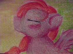 Size: 2848x2136 | Tagged: safe, artist:spectralpony, oc, oc only, oc:cootersneeze, pegasus, pony, bust, eyes closed, female, high res, pastels (medium), solo, traditional art