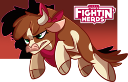 Size: 3302x2126 | Tagged: safe, artist:xwhitedreamsx, arizona (tfh), cow, them's fightin' herds, bandana, cloven hooves, community related, female, high res, simple background, solo, transparent background