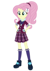 Size: 5000x7071 | Tagged: safe, artist:mlpcompilation, fluttershy, equestria girls, g4, my little pony equestria girls: friendship games, absurd resolution, accessory swap, alternate universe, bowtie, clothes, clothes swap, crystal prep academy, crystal prep academy uniform, crystal prep shadowbolts, female, pleated skirt, school uniform, simple background, skirt, solo, transparent background, vector