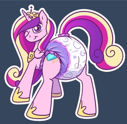 Size: 1280x1256 | Tagged: safe, artist:sylph-space, princess cadance, pony, g4, cute, cutedance, diaper, female, non-baby in diaper, one eye closed, poofy diaper, solo, wink