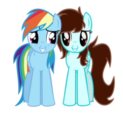 Size: 5000x4650 | Tagged: safe, artist:linormusicbeatpone, rainbow dash, oc, oc:linormusicbeat, pegasus, pony, g4, absurd resolution, cute, dashabetes, eye contact, front, smiling