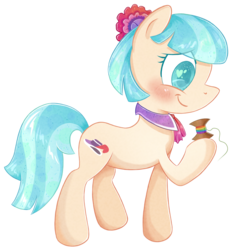 Size: 1400x1500 | Tagged: safe, artist:patchnpaw, coco pommel, earth pony, pony, g4, cocobetes, cute, female, heart eyes, mare, rainbow thread, simple background, solo, transparent background, wingding eyes