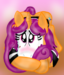 Size: 512x600 | Tagged: safe, artist:dragonpone, derpibooru exclusive, quiet gestures, blushing, looking at you, mime, shy, solo