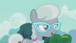 Size: 500x281 | Tagged: safe, screencap, silver spoon, earth pony, pony, crusaders of the lost mark, g4, animated, cute, discovery family, discovery family logo, female, happy, silver squee, silverbetes, solo
