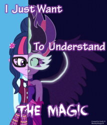 Size: 3000x3510 | Tagged: safe, artist:sketchydesign78, sci-twi, twilight sparkle, equestria girls, g4, my little pony equestria girls: friendship games, duality, high res, midnight sparkle, self paradox, split personality