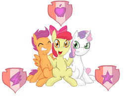 Size: 1485x1148 | Tagged: safe, artist:redanon, apple bloom, scootaloo, sweetie belle, crusaders of the lost mark, g4, cutie mark, cutie mark crusaders, the cmc's cutie marks