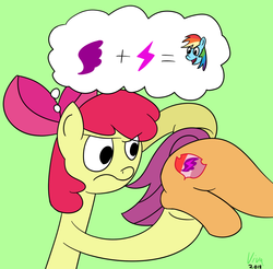Size: 1035x1017 | Tagged: safe, artist:viva reverie, apple bloom, rainbow dash, scootaloo, pony, crusaders of the lost mark, g4, cutie mark, scootabutt, the cmc's cutie marks