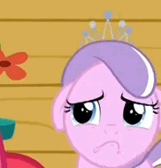 Size: 182x190 | Tagged: safe, screencap, diamond tiara, earth pony, pony, crusaders of the lost mark, g4, about to cry, animated, cropped, cute, diamondbetes, female, floppy ears, frown, jerkass woobie, male, sad, wavy mouth, woobie