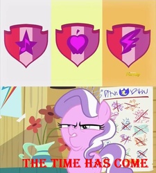 Size: 576x640 | Tagged: safe, screencap, diamond tiara, crusaders of the lost mark, g4, arin hanson face, cutie mark, image macro, meme, the cmc's cutie marks