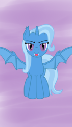 Size: 1024x1820 | Tagged: safe, artist:dingodash, trixie, bat pony, pony, g4, female, race swap, solo