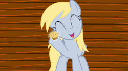 Size: 932x517 | Tagged: safe, artist:yoshigreenwater, derpy hooves, pegasus, pony, g4, animated, cute, derpabetes, eyes closed, female, happy, mare, muffin, solo, that pony sure does love muffins