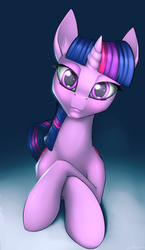 Size: 1207x2082 | Tagged: safe, artist:oneofyouare, twilight sparkle, g4, crossed hooves, female, heart, heart eyes, looking at you, lying down, shiny, solo, wingding eyes