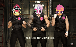Size: 1920x1200 | Tagged: safe, edit, screencap, apple bloom, scootaloo, sweetie belle, crusaders of the lost mark, g4, cutie mark, cutie mark crusaders, dean ambrose, parody, pro wrestling, roman reigns, seth rollins, the cmc's cutie marks, the shield, wrestling, wwe