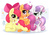 Size: 2430x1700 | Tagged: safe, artist:joakaha, apple bloom, scootaloo, sweetie belle, earth pony, pegasus, pony, unicorn, crusaders of the lost mark, g4, my little pony: friendship is magic, cutie mark crusaders, folded wings, heart, horn, it happened, open mouth, prone, the cmc's cutie marks, trio, wings