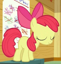 Size: 327x340 | Tagged: safe, screencap, apple bloom, earth pony, pony, crusaders of the lost mark, g4, season 5, animated, dancing, female, gif, loop, nodding, party soft, solo, vibing