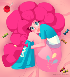 Size: 2100x2300 | Tagged: safe, artist:yk-dgb, pinkie pie, human, equestria girls, g4, boots, candy, clothes, cute, diapinkes, female, food, high res, lollipop, open mouth, ponk, skirt, solo