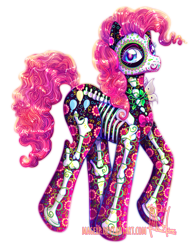 Size: 2167x2768 | Tagged: safe, artist:magexp, pinkie pie, earth pony, pony, g4, dia de los muertos, female, high res, mare, simple background, skeleton, solo, transparent background